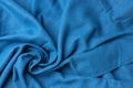 Textured, abstract, background. Cotton textile blue fabric luxurious softness smooth for design backdrop Royalty Free Stock Photo