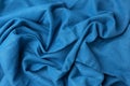 Textured, abstract, background. Cotton textile blue fabric luxurious softness smooth for design backdrop Royalty Free Stock Photo