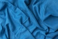Textured, abstract, background. Cotton textile blue fabric luxurious softness smooth for design backdrop Royalty Free Stock Photo