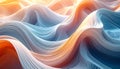 Textured abstract landscape of layered waves in soft orange and blue hues with subtle light and flowing lines Royalty Free Stock Photo