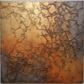 Textured Acrylic Abstract Painting With Cracked Organic Formations