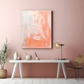 Textured Acrylic Abstract Painting In Shades Of Pink