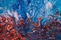 Textured art blue brown acrylic paint sea shore