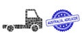 Textured Australia, Adelaide Stamp Seal and Square Dot Mosaic Delivery Car Chassi Royalty Free Stock Photo