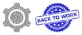 Textured Back to Work Seal and Recursion Gear Icon Collage