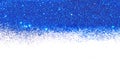 Textured background with blue glitter sparkle on white, decorative spangles Royalty Free Stock Photo