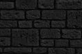 Textured background of dark ancient stone blocks. Black stone wall pattern