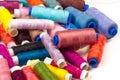 Textured, background, Drawing, Bobbins with threads of different colors Royalty Free Stock Photo