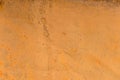 Textured background of a faded yellow paint with rusted cracks on rusted metal. Grunge texture of an old cracked metal Royalty Free Stock Photo