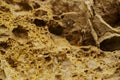 Textured background of natural stone. Close-up.Natural stone wall background or texture. Limestone rock in close up view Royalty Free Stock Photo