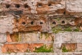 textured background of an old crumbling brick wall Royalty Free Stock Photo