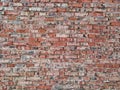 Textured background of old and worn brick wall. Close up. Copy space Royalty Free Stock Photo