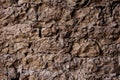 Textured background of a wall of medieval stone masonry. The wall is sloppy built of mountain stones. Medieval style Royalty Free Stock Photo