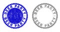 Textured BEER PARTY Scratched Stamps Royalty Free Stock Photo