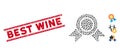 Textured Best Wine Line Seal and Collage Honour Medal Icon