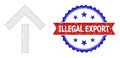 Textured Bicolor Illegal Export Stamp and Move Up Web Icon