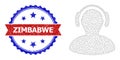 Textured Bicolor Zimbabwe Stamp and Listen Music Web Icon