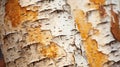 Textured birch tree bark, birch trunk close-up, detailing. Royalty Free Stock Photo