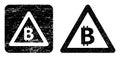 Textured Bitcoin Warning Subtracted Badge