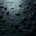 Textured black geometric pattern with a 3D effect for a modern and artistic background. Royalty Free Stock Photo