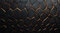 Textured black and gold hexagonal pattern