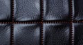 Textured black leather background with stitching Royalty Free Stock Photo