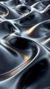 Smooth black surface with droplets showcasing elegant waves in soft lighting Royalty Free Stock Photo
