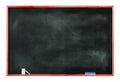 Textured Blackboard with Chalks and Eraser Royalty Free Stock Photo