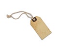 Textured blank tag tied with brown string Royalty Free Stock Photo