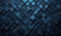 Textured blue cube pattern with slight light reflection, arranged randomly for wall background with a modern feel Royalty Free Stock Photo