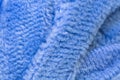 Textured blue fabric macro background closeup texture Royalty Free Stock Photo