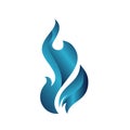 textured blue fire flames logo vector design icons elements Royalty Free Stock Photo