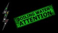 Textured Boiling Water Attention Badge with Net Electrical Bolt Constellation Icon with Colorful Lightspots Royalty Free Stock Photo