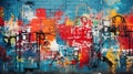 Graffiti-covered Wall in Urban Alleyway Royalty Free Stock Photo