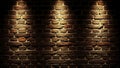 Textured brick wall illuminated by dramatic spotlighting from above background Royalty Free Stock Photo