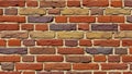 Wall made up of rectangular bricks in shades of red brown and Royalty Free Stock Photo