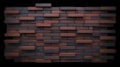 A textured brick wall with protruding bricks in shades of brown and gray Royalty Free Stock Photo