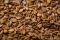 Textured brown flax seeds close-up background Royalty Free Stock Photo