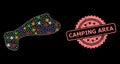 Textured Camping Area Stamp and Network Spot with Glitter Dots