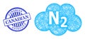 Textured Canadian Stamp and Network Nitrogen Cloud Mesh Royalty Free Stock Photo