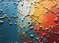 Textured canvas, heavy paint application, abstract expressions.
