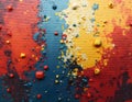 Textured canvas, heavy paint application, abstract expressions.