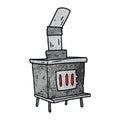 textured cartoon doodle of a house furnace