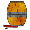 textured cartoon doodle of a wine barrel