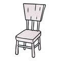 textured cartoon doodle of a wooden chair