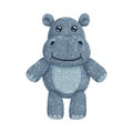 Textured cartoon hippopotamus illustration