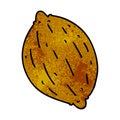textured cartoon of a single walnut