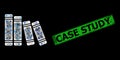 Textured Case Study Stamp and Network Books Mesh with Bright Flash Nodes
