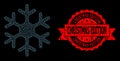 Textured Christmas Edition Stamp Seal and Web Network Snowflake Royalty Free Stock Photo
