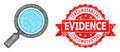 Textured Circumstantial Evidence Stamp and Net Search Loupe Icon Royalty Free Stock Photo